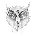 falling angel  tattoo design idea