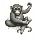 A dotwork mandala design featuring a monkey in the center tattoo design idea