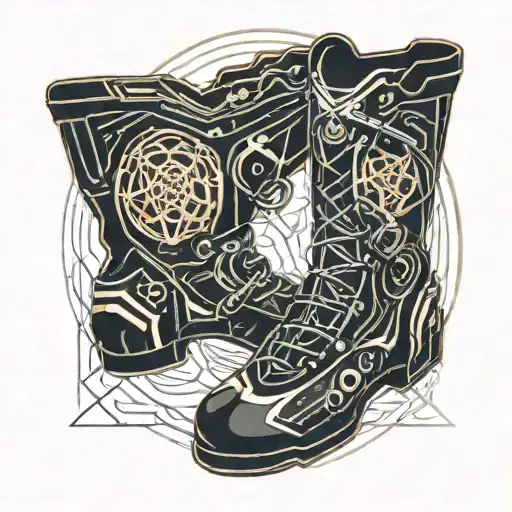 wrestling shoes tattoo design idea