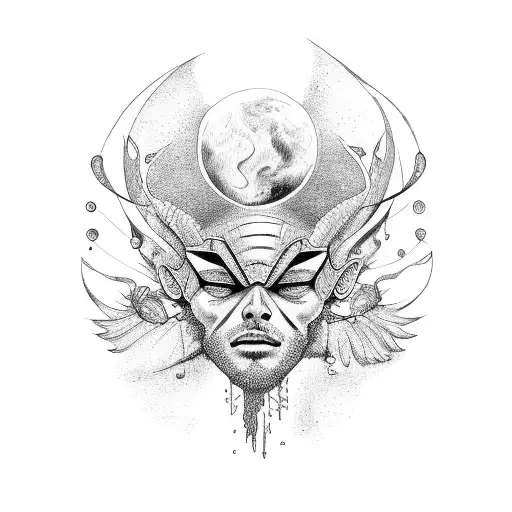 icarus falling with a sile tattoo design idea