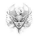 icarus falling with a sile tattoo design idea