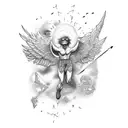icarus falling with a sile tattoo design idea
