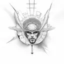 icarus falling with a sile tattoo design idea