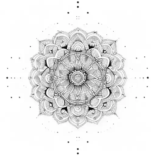 Dotwork "Mandala" Tattoo Idea - BlackInk AI