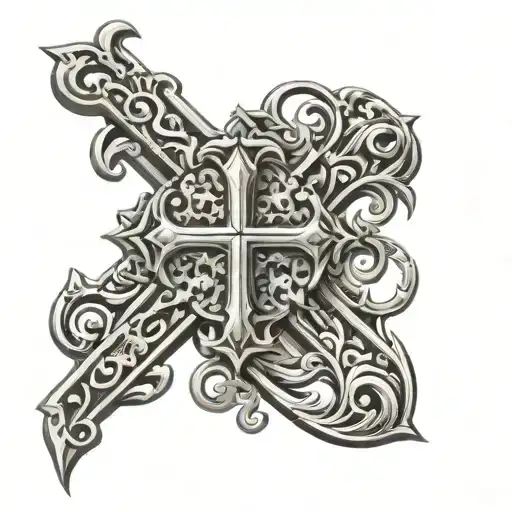 western cross  tattoo design idea