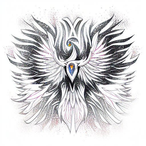 symetrical  Phoenix tattoo design idea