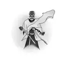 Grim Reaper with clock all ober thé arm tattoo design idea