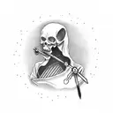 Grim Reaper with clock all ober thé arm tattoo design idea