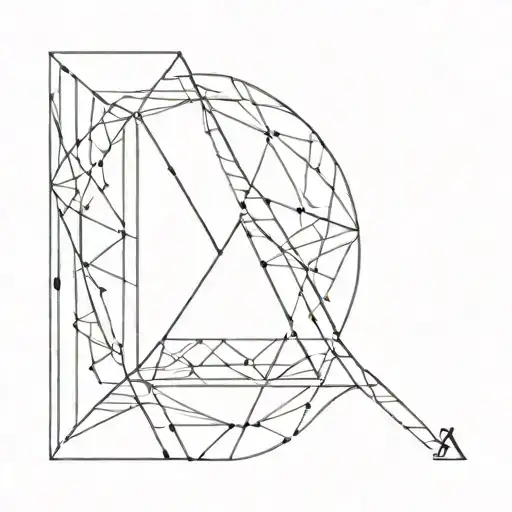 Abstract geometric design incorporating the letters A, S, T, Y, and P in simple pattern tattoo design idea