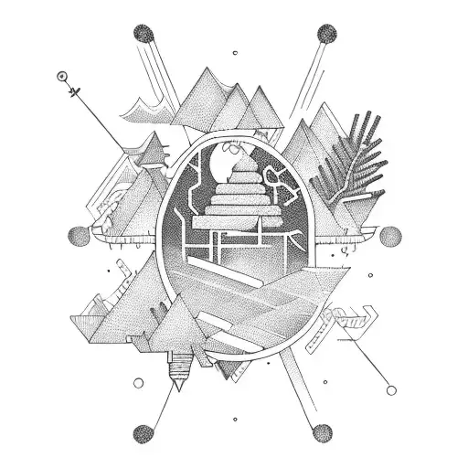 Stock market resembling life's ups and downs tattoo design idea