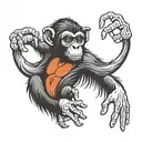 monkey  middle finger tattoo design idea