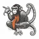 monkey  middle finger tattoo design idea