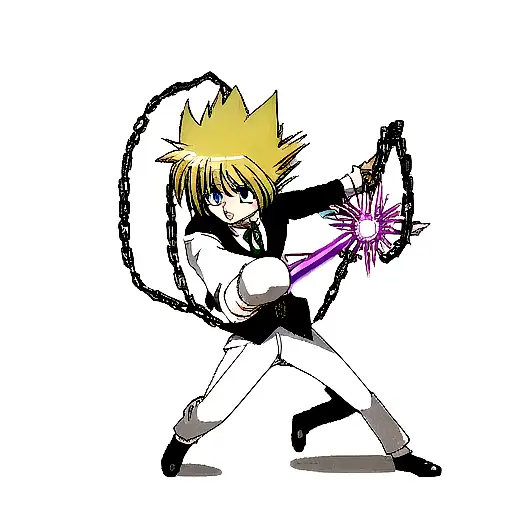 Kurapika from hunter x hunter, using his chains move tattoo design idea