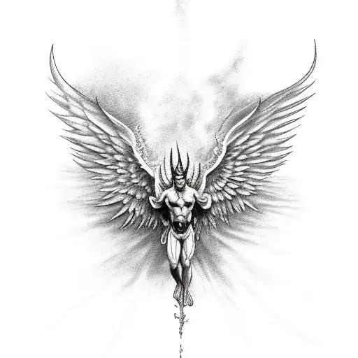 lucifer's fall from heaven tattoo design idea