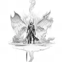 lucifer's fall from heaven tattoo design idea