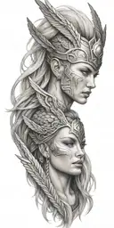 norse Valkyrie tattoo design idea