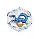 A dark blue serpentine dragon wrapped around a nautical star map surrounded by a galactic starry sky tattoo design idea