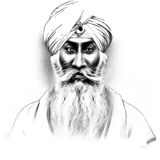 baba deep singh tattoo design idea
