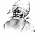 baba deep singh tattoo design idea