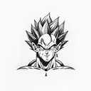 majin vegeta and ego vegeta tattoo design idea