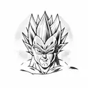 majin vegeta and ego vegeta tattoo design idea