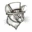 A black cat wearing a top hat tattoo design idea
