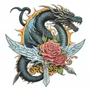 "Vae Victis", Spirit sword , Dragon and Leo  tattoo design idea