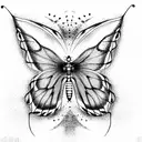 Butterfly gothic type tattoo design idea