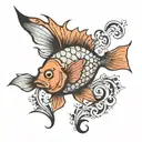 horny fish  tattoo design idea