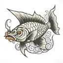 horny fish  tattoo design idea
