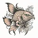 horny fish  tattoo design idea