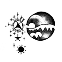 sun moon stars tattoo design idea