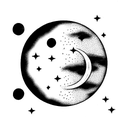 sun moon stars tattoo design idea