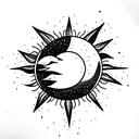sun moon stars tattoo design idea