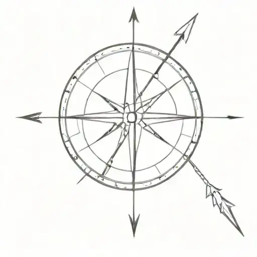 compass with arrow going tattoo design idea