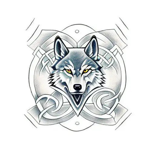 celtic wolf tattoo design idea