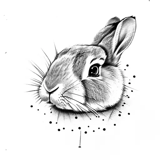 rabbit paw print  tattoo design idea