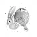 rabbit paw print  tattoo design idea