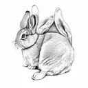 rabbit paw print  tattoo design idea