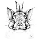 rabbit paw print  tattoo design idea