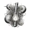 physics, electricity tattoo design idea