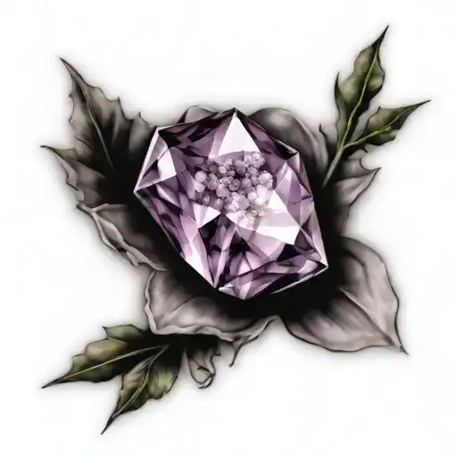amethyst crystal tattoo design idea