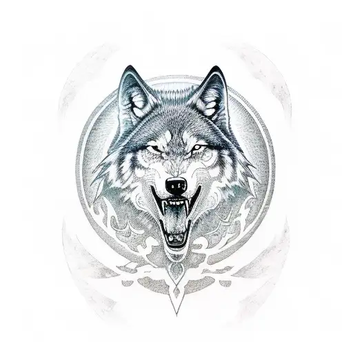stillworld invent, animate wolf howling at moon inner forearm sleeve tattoo design idea