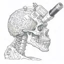 skull microscope tattoo design idea