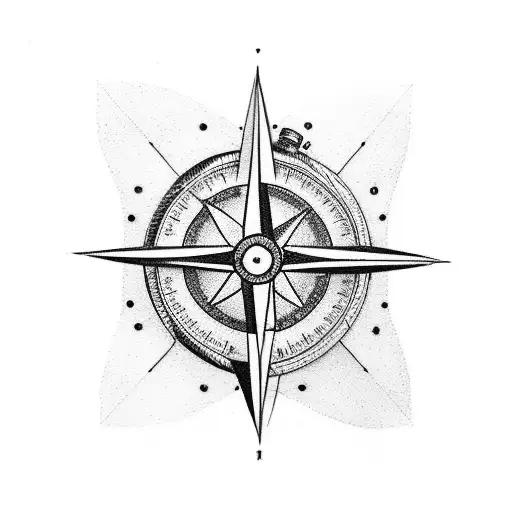 A tattoo of a family portrait with your wife, mom, dad, and big brother surrounded by travel elements like a compass and backpack tattoo design idea