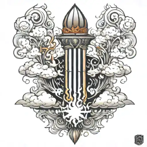 pillar of fire and pillar of cloud  tattoo design idea