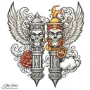 pillar of fire and pillar of cloud  tattoo design idea