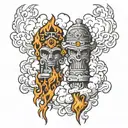 pillar of fire and pillar of cloud  tattoo design idea