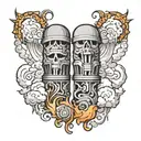 pillar of fire and pillar of cloud  tattoo design idea