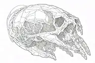 skull hand reaching for human hand tattoo design idea